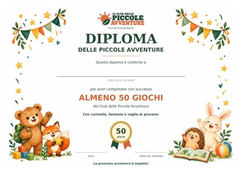 Diploma del Club da personalizzare